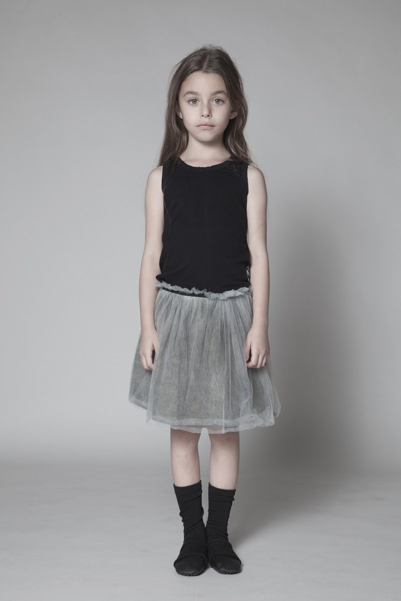 2015春夏 NUNUNU 灰色短紗裙 - 其他 - 棉．麻 灰色