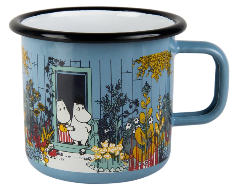 Lulu meters enamel mug Moomin Finland 3.7 dl (Retro Blue) - แก้วมัค/แก้วกาแฟ - วัตถุเคลือบ สีน้ำเงิน