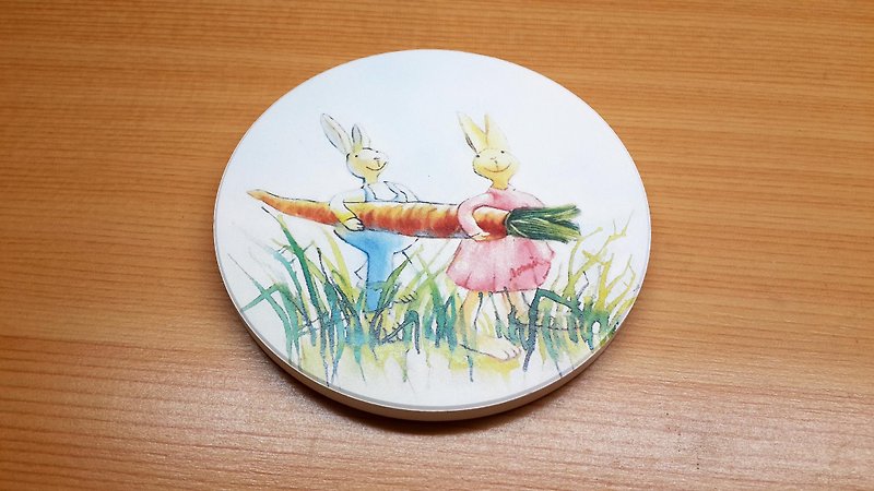 Hey pulling radishes water coaster - Coasters - Other Materials 