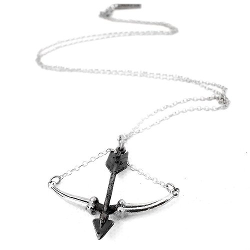 MAFIA JEWELRY Zodiac pendant Archer bone for Sagittarius in white bronze and oxidized antique color ,Rocker jewelry ,Skull jewelry,Biker jewelry