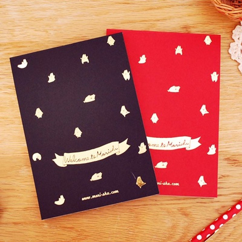*Mori Shu*mochi rabbit bronzing note paper notebook - (black + red / two into promotions group) - Sticky Notes & Notepads - Paper Multicolor