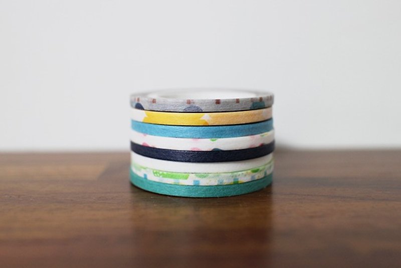 Maotu - paper tape (thin Collage 8 volume set) - Washi Tape - Paper Multicolor