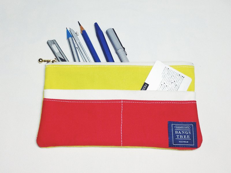 ::瀏海樹:: 筆袋＿黃白紅（現貨供應中） - 鉛筆盒/筆袋 - 其他材質 紅色
