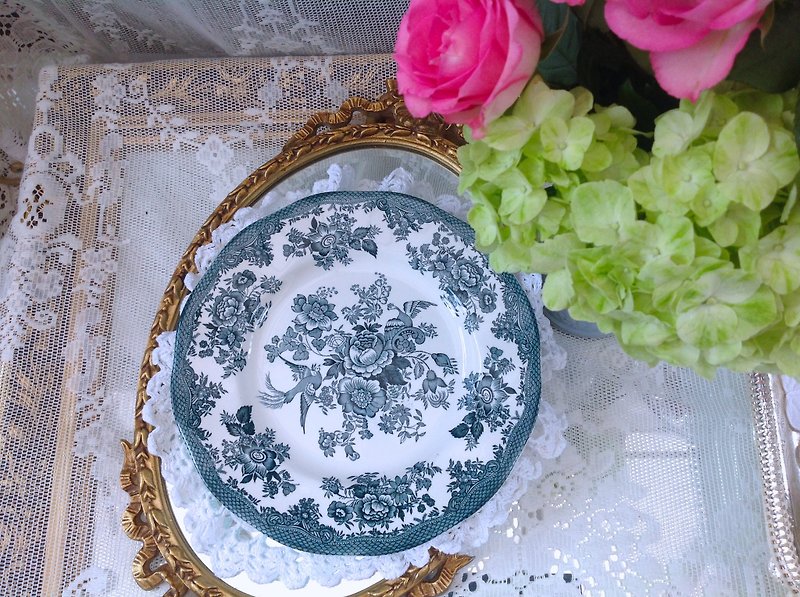 Anne ♥ crazy ♥ vintage antique retro England Antiquities porcelain 1930 Wedgwood Blue Series sell cake pan, dessert plate, fruit plate, plates, dishes - จานเล็ก - วัสดุอื่นๆ สีน้ำเงิน