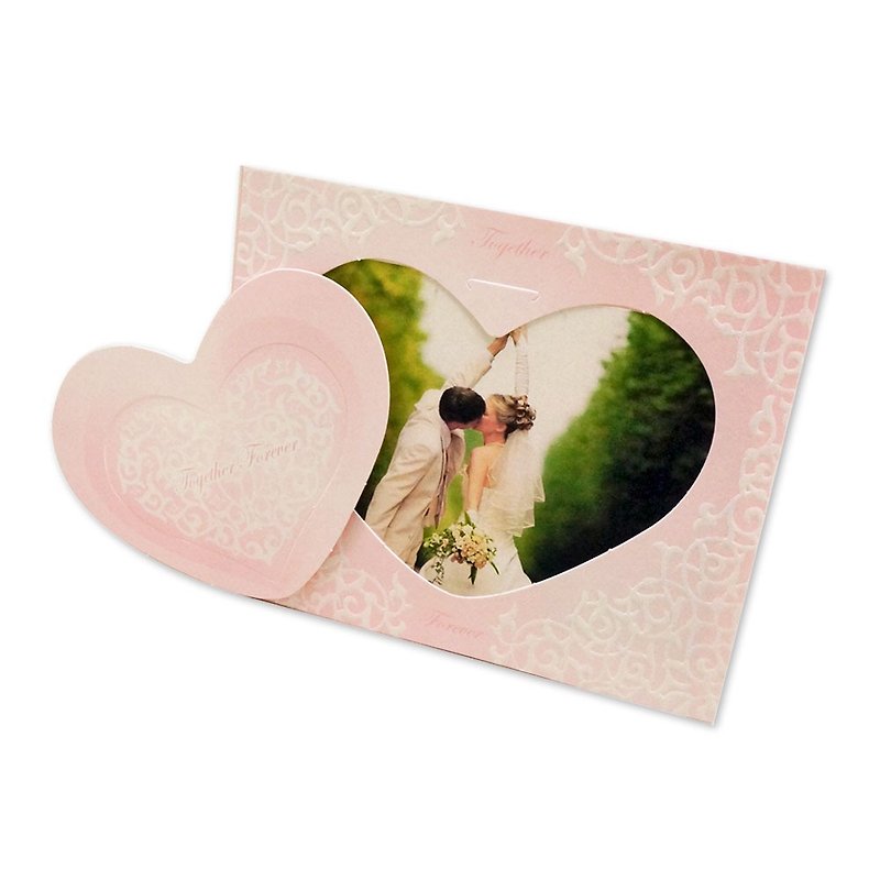 Xpress Wedding Invitation & Photo Frame(Pink) 10pcs - Wedding Invitations - Paper Pink