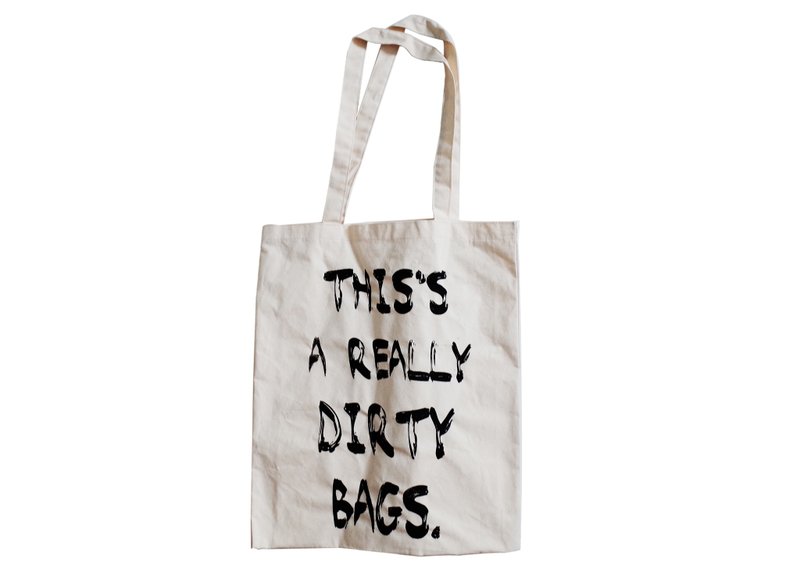 【隱性/顯性】::手工::布袋::『This's a really dirty bags.』骯髒包包/購物袋/書包/隨身包/文青/類帆布/禮物/肩背/A3大小 - 側背包/斜背包 - 棉．麻 卡其色