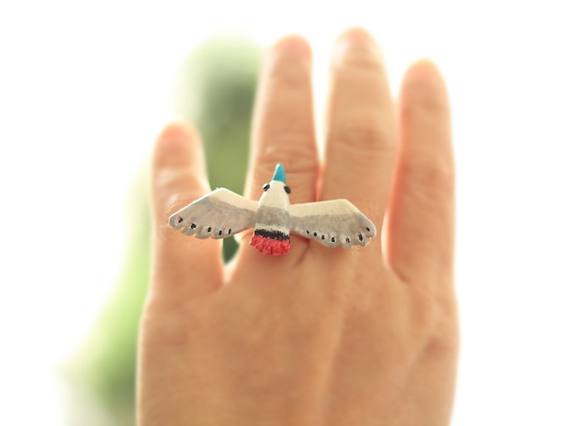 Bird Ring - animal rings, hand made jewelry - แหวนทั่วไป - วัสดุอื่นๆ 
