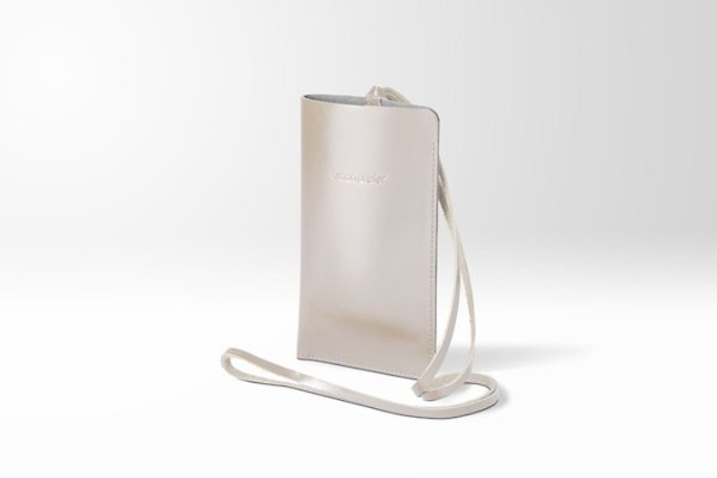 UNI / Smartphone Sleeve leather phone sets - gray - Other - Genuine Leather Khaki