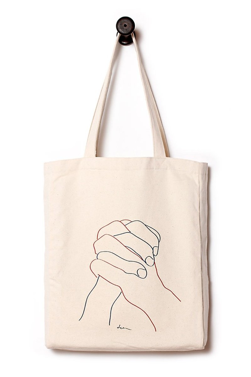 [Pray]. SlowlySlowlySlowly joint section. Canvas bag / Daily bag. Positive energy gathered from! - กระเป๋าแมสเซนเจอร์ - ผ้าฝ้าย/ผ้าลินิน 