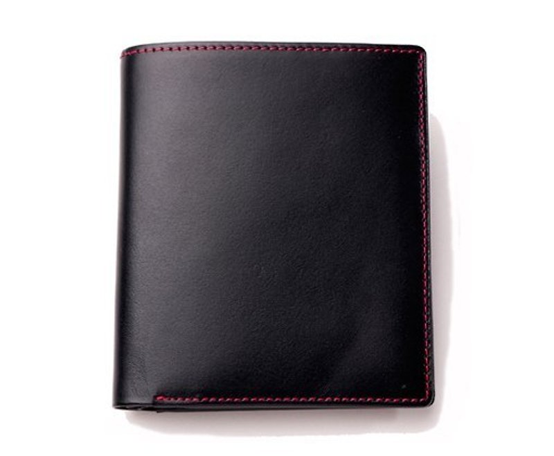 【SOLISxCrazy Horse Paris】Short Wallet│Limited Edition - Wallets - Genuine Leather Black