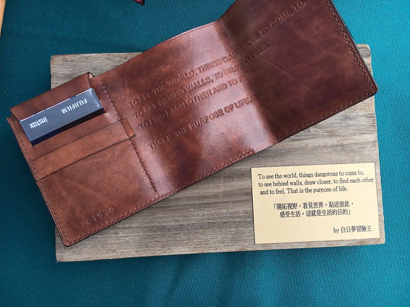 The Secret Life of Walter Mitty wallet - กระเป๋าสตางค์ - หนังแท้ สีนำ้ตาล
