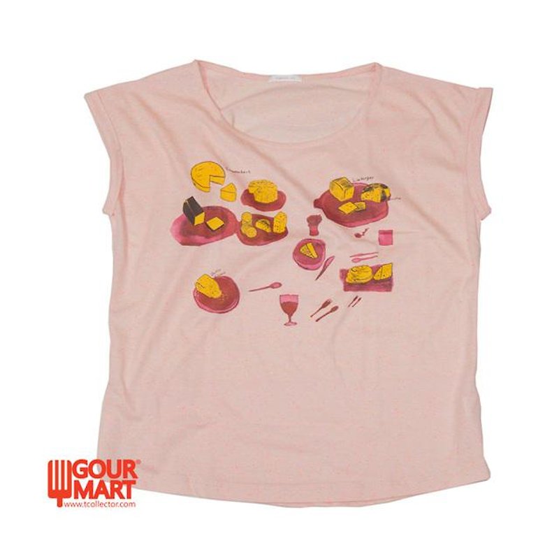 Cheese party illustrations T-shirt Tcollector - Women's T-Shirts - Cotton & Hemp Pink