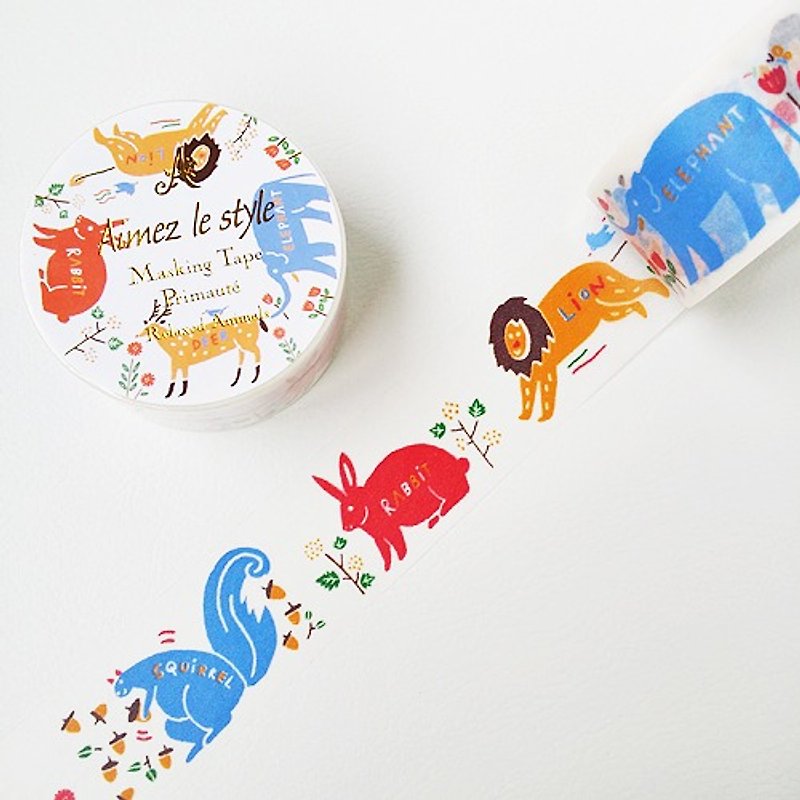 Aimez le style 28mm and paper tape (04758 Spa smaller animals) - Washi Tape - Paper Multicolor