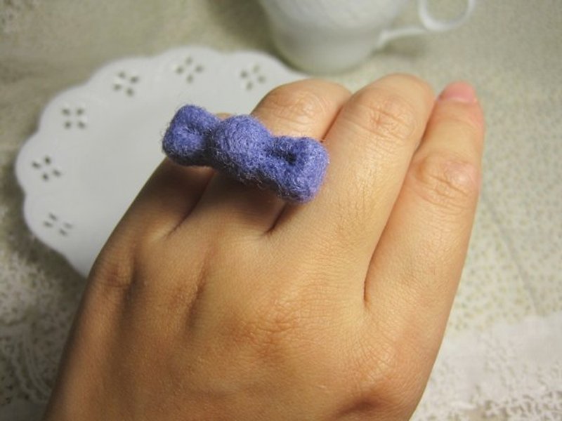 Wool Felt Tweet Ring-Smart Purple - แหวนทั่วไป - ขนแกะ สีม่วง