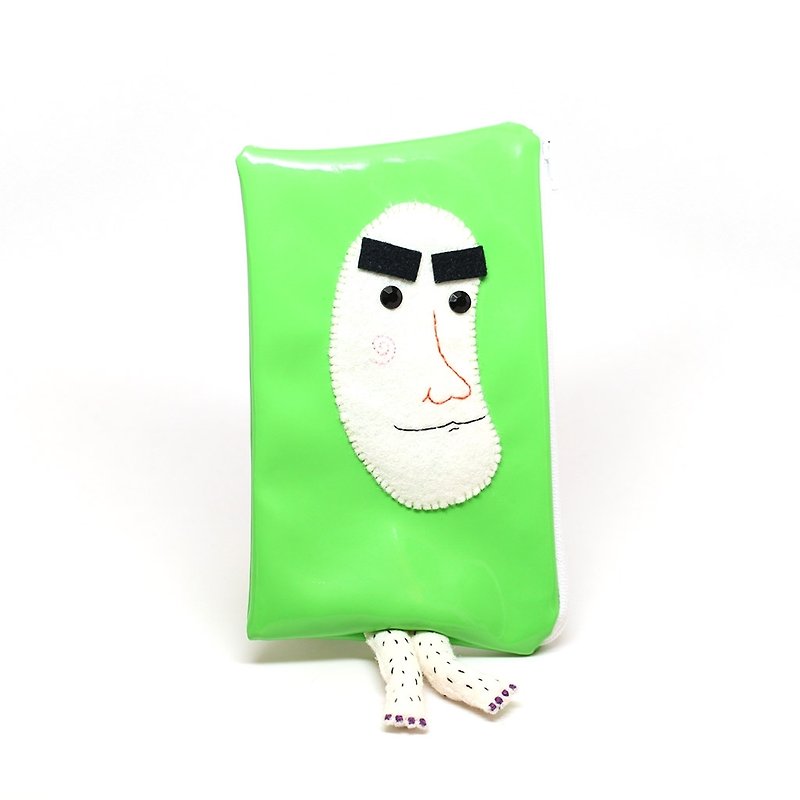 [Green and astringent] Cat's mouth banana banana brother pencil case/leg hair banana pencil case - กล่องดินสอ/ถุงดินสอ - วัสดุอื่นๆ สีเขียว
