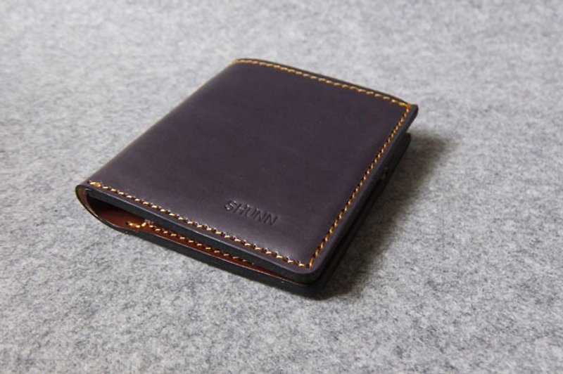 Leather straight V clip (with coin pocket) - Wallets - Genuine Leather Multicolor