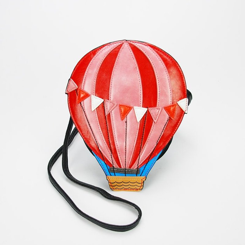 飛翔的熱氣球斜揹包 粉紅色系 - 酷樂村 - 側背包/斜背包 - 人造皮革 粉紅色