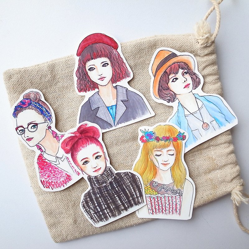 Fei Hyun girls enrolled bust stickers 5 - Stickers - Paper Multicolor