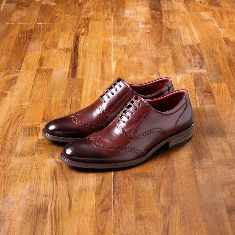 Vanger elegant and beautiful ‧ simple and elegant carved Oxford shoes Va185 retro coffee made in Taiwan - Men's Oxford Shoes - Genuine Leather Brown