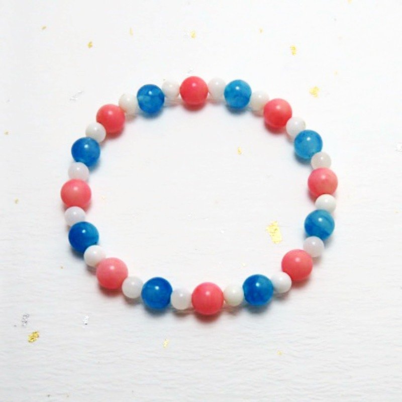 Little Lucky ◆Candy Color-Natural Mineral / White Coral / Bracelet Bracelet Gift Custom Design - สร้อยข้อมือ - เครื่องเพชรพลอย สีแดง