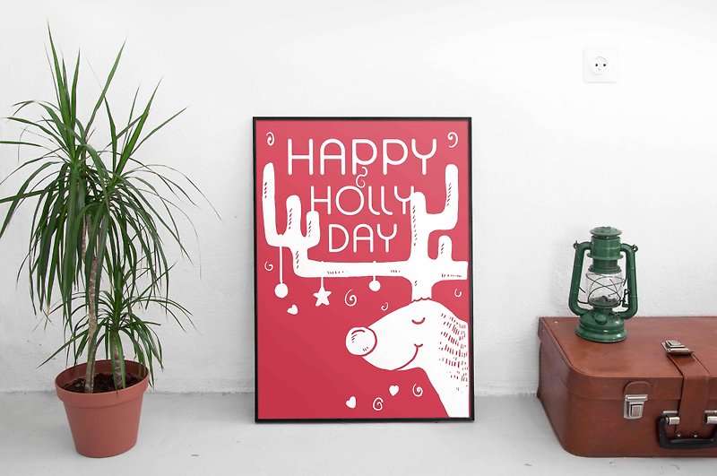 Happy elk - Posters - Paper Red