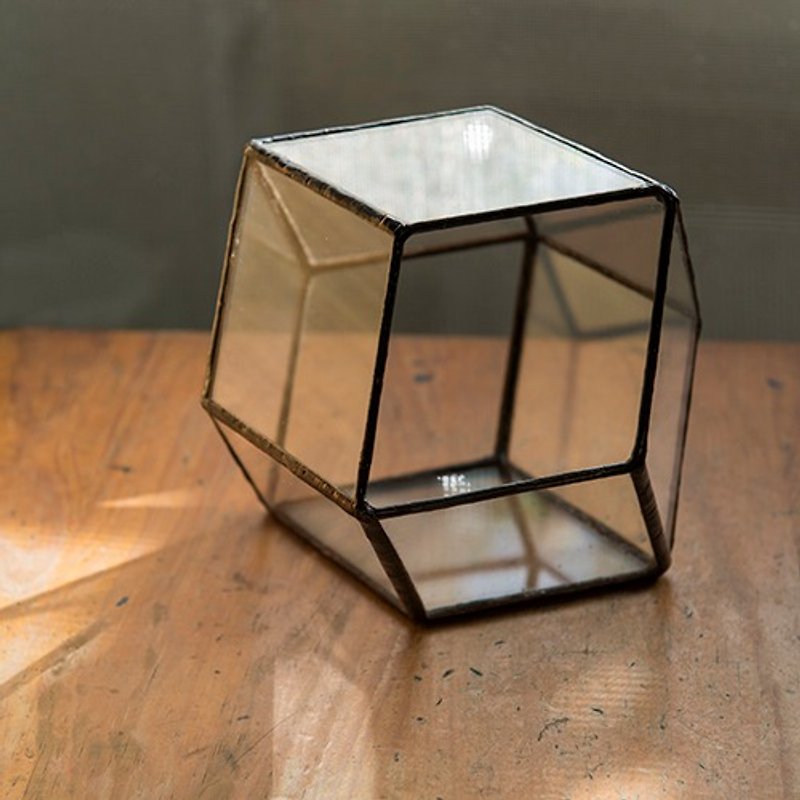 Hand-made greenhouse glass rhombic dodecahedron GreenHouse favorites / show - ตกแต่งต้นไม้ - แก้ว ขาว