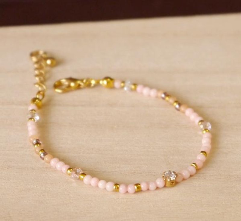Mini Mini Series / elegant pink Dance Bracelet - Bracelets - Gemstone Pink
