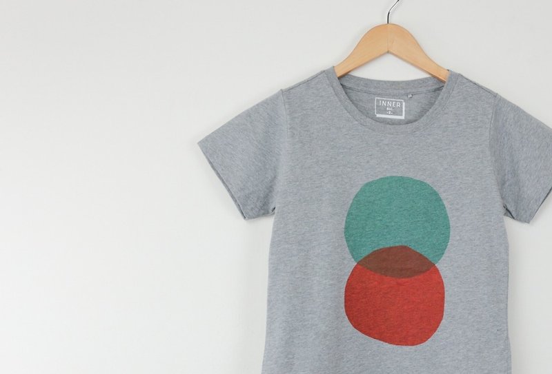 INNER | 圓圓交集  T-Shirt –  麻灰色(女版) 只剩L號 - T 恤 - 其他材質 灰色