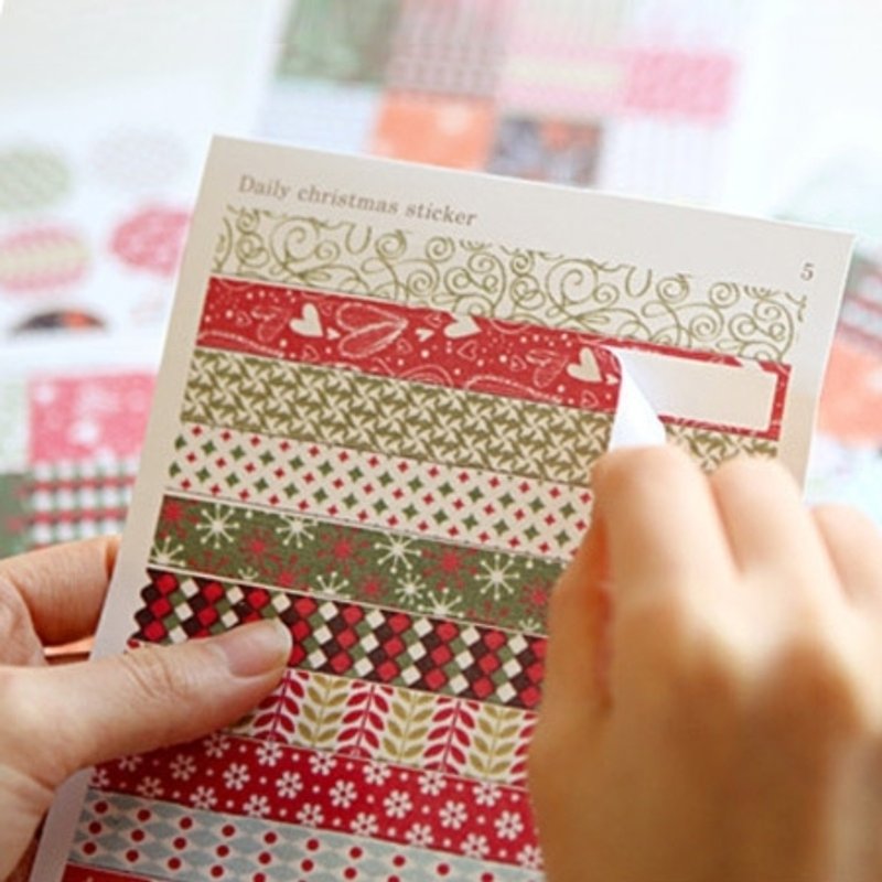 Daily Xmas pattern paper sticker set, E2D98874 - สติกเกอร์ - กระดาษ หลากหลายสี