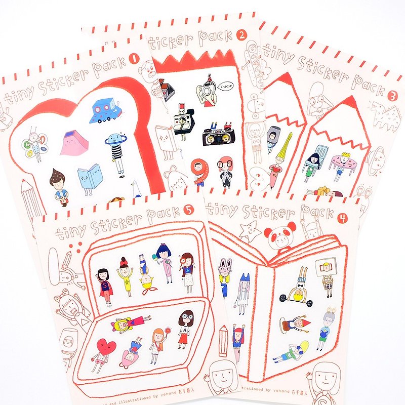 Die Cut Tiny Stickers / Set 1-5 - สติกเกอร์ - กระดาษ สึชมพู