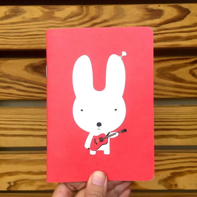 A6筆記本｜吉他兔 - 筆記本/手帳 - 紙 紅色