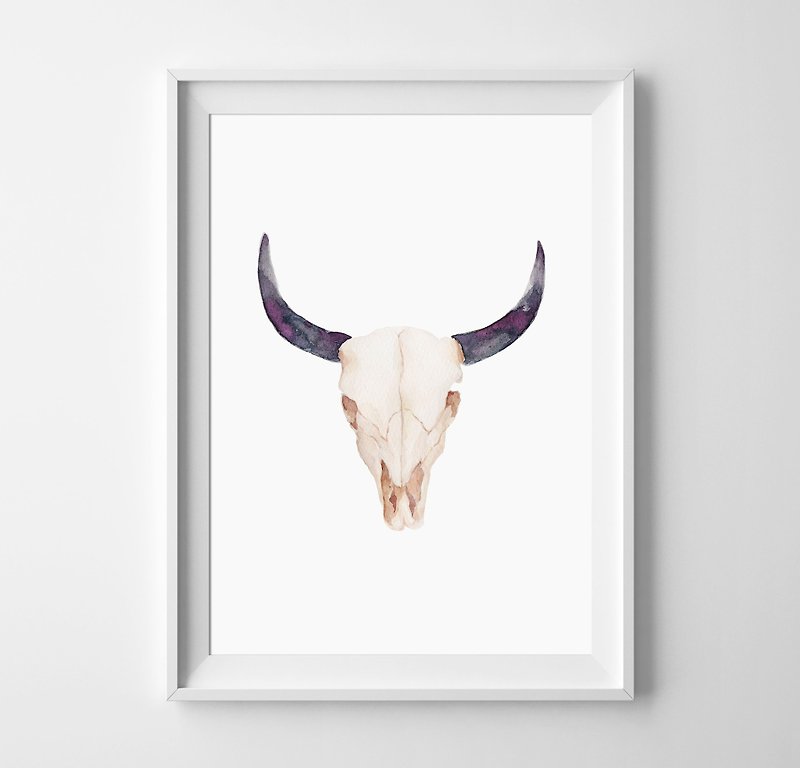 紙 壁貼/牆壁裝飾 - bull head (原),可客製化 掛畫 海報