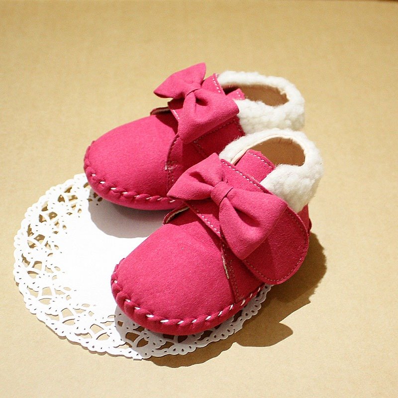 AliyBonnie童鞋 暖呼呼低筒學步靴-甜蜜桃15號 - 男/女童鞋 - 其他材質 粉紅色