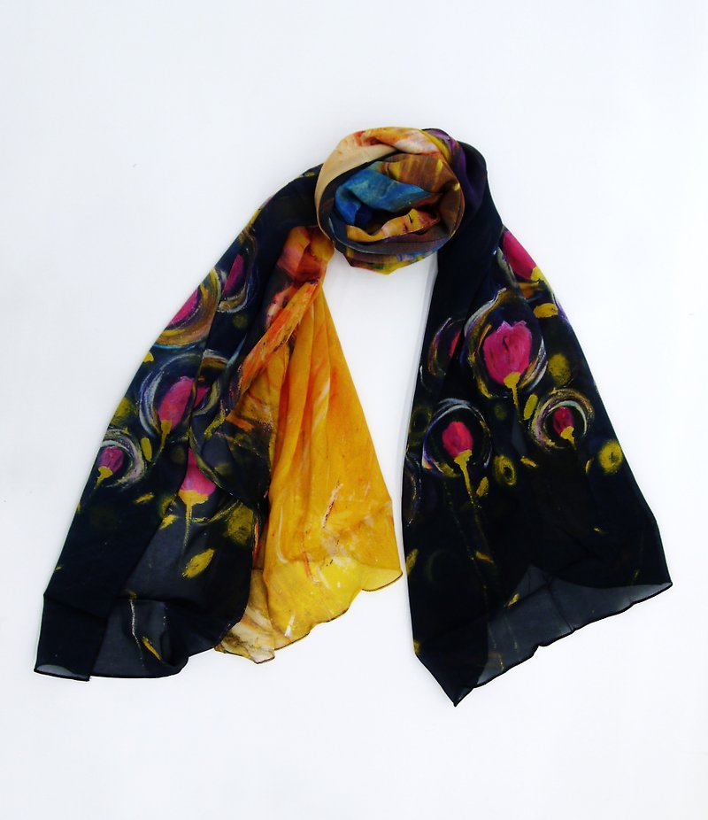 Late Dreamer long silk scarf - Scarves - Other Materials Multicolor