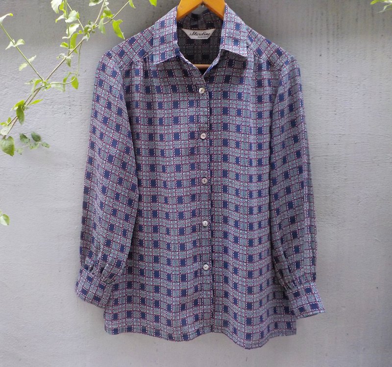 FOAK intertwined vintage plaid shirt - Women's Shirts - Other Materials Blue