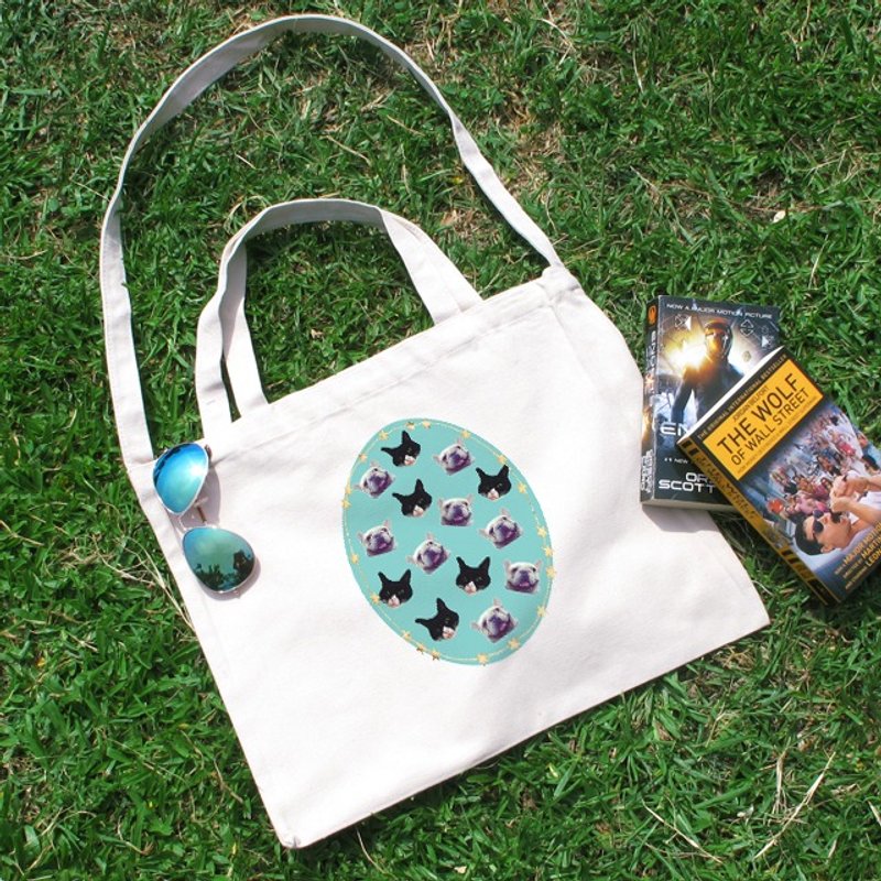 DOGS & CATS dog meow horizontal canvas - Clutch Bags - Other Materials 