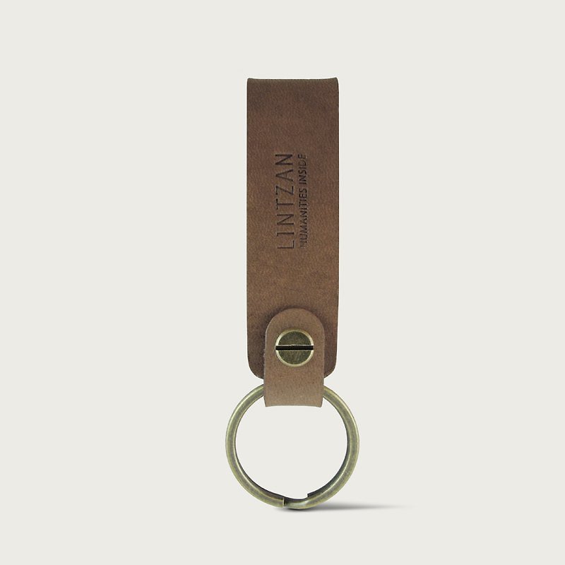 Leather Keyring--Brown - Keychains - Genuine Leather Brown