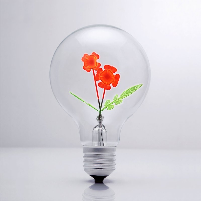 ガラス 照明・ランプ レッド - DarkSteve - バラの電球 -ユニークなデザイナー電球 - Edison-Style G80 E26 エジソン電球 : 1 個 (電球のみ)