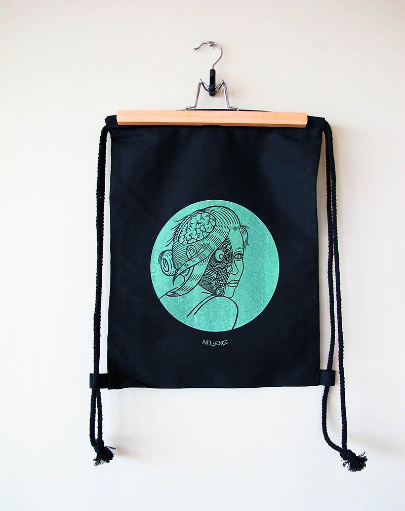 Paisiaaaa-- serigraphy // beam port back - Drawstring Bags - Other Materials 