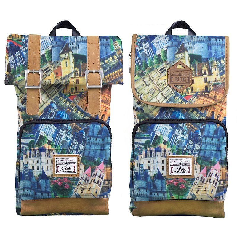 RITE twin package ║ flight bag x vintage bag (M) - City mark color ║ - Messenger Bags & Sling Bags - Waterproof Material Multicolor