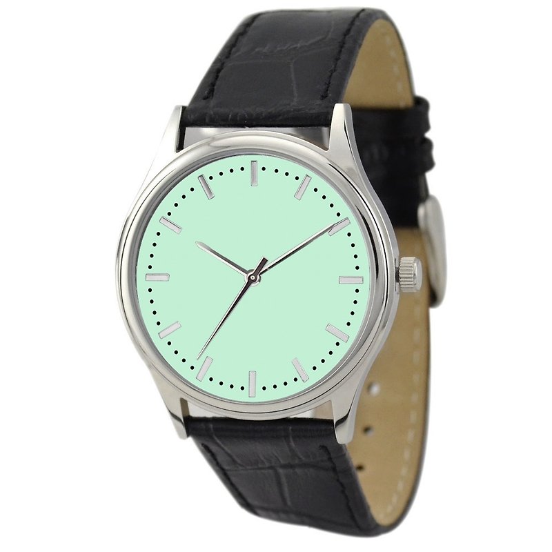 Simple Watch (light green noodles nails and dots) - นาฬิกาผู้หญิง - โลหะ สีเขียว