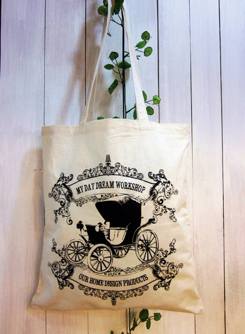 My Daydream Workshop複古tote bag水洗帆布單肩手提環保袋 - 側背包/斜背包 - 其他材質 多色