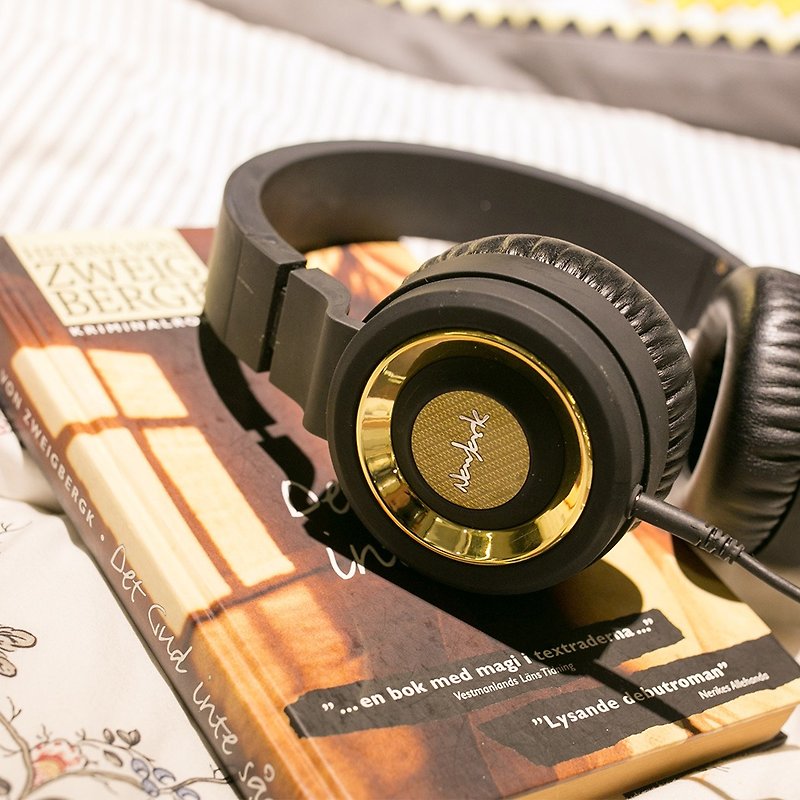 Navjack - The QBM Series - Folding Headphones (Remote) - Shine Gold - หูฟัง - วัสดุอื่นๆ สีทอง