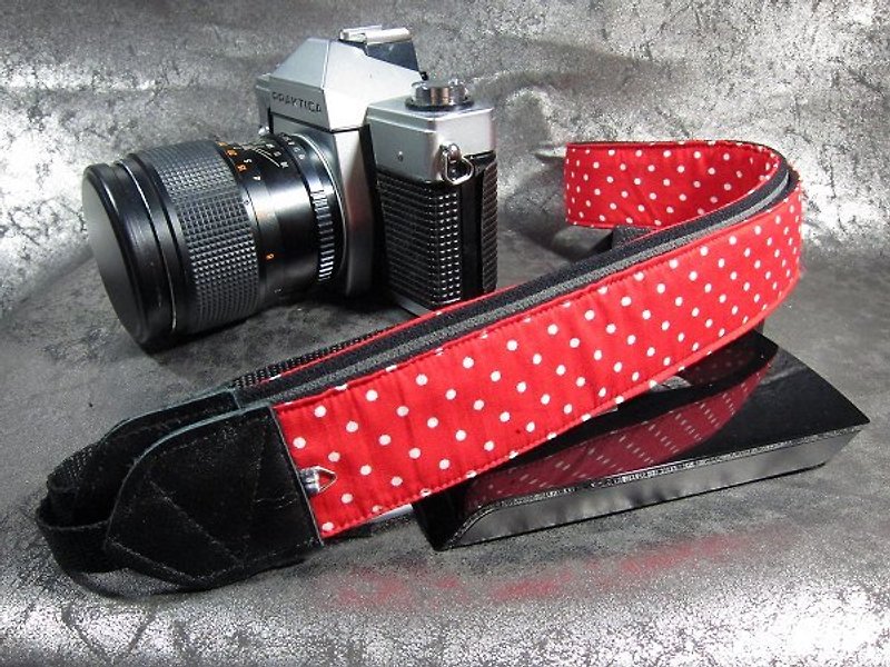 "紅點點"減壓背帶 相機 烏克麗麗   Camera  Strap - 相機背帶 - 棉．麻 
