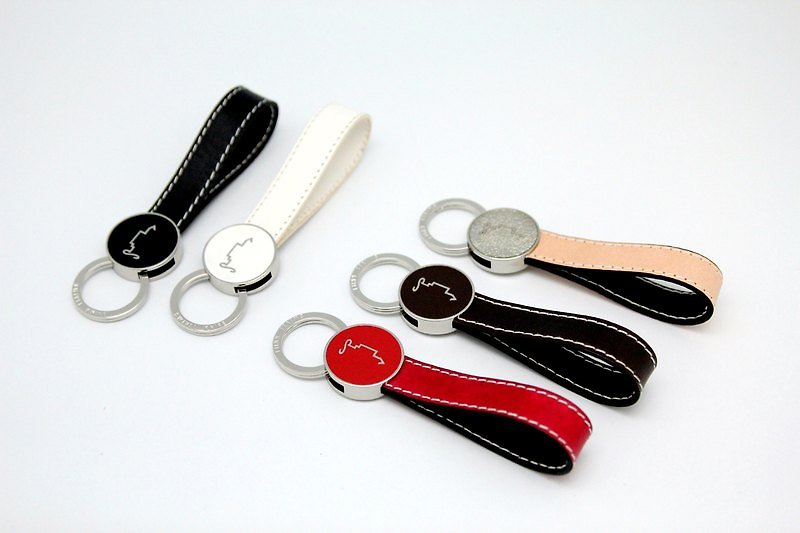 Simple hand-dyed leather key ring - Other - Genuine Leather 