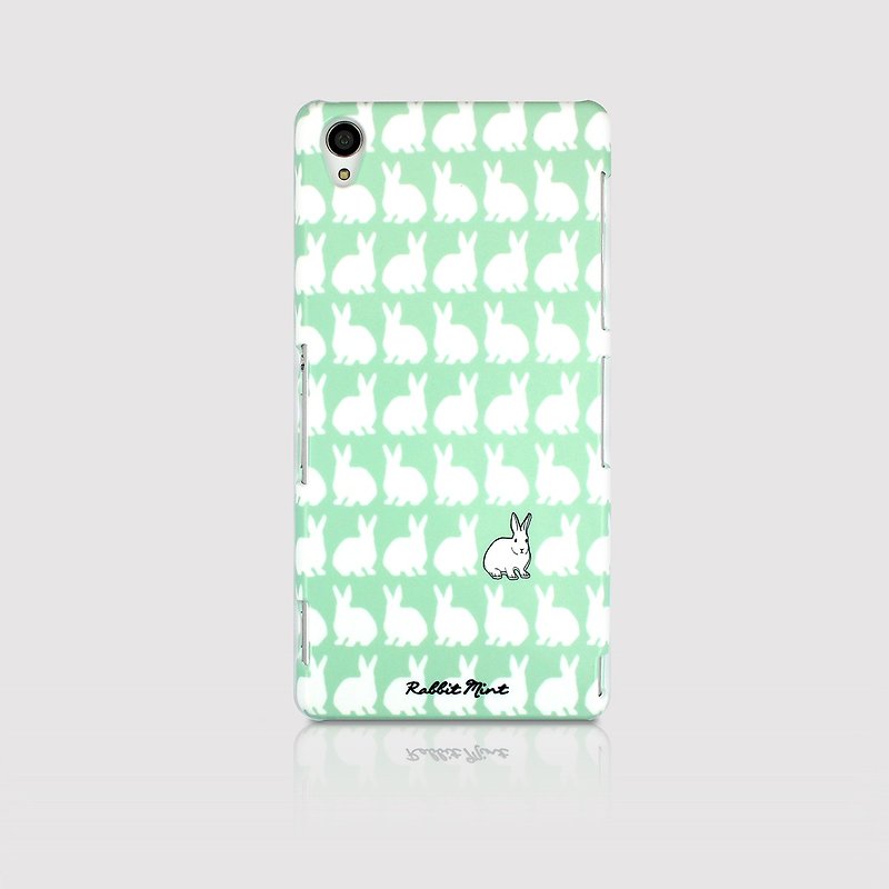 (Rabbit Mint) Mint Rabbit Phone Case - Little Rabbit Pattern Series - Sony Z3 (P00066) - เคส/ซองมือถือ - พลาสติก สีเขียว