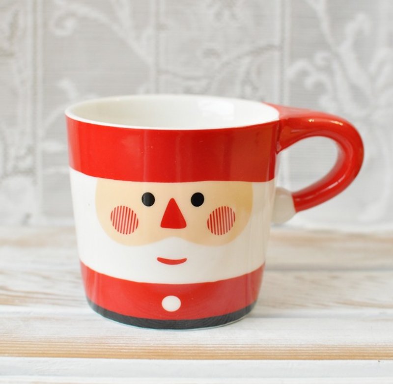 [Japan Decole] Christmas limited edition Christmas mug ★ Santa Claus JOLLY - แก้วมัค/แก้วกาแฟ - วัสดุอื่นๆ สีแดง