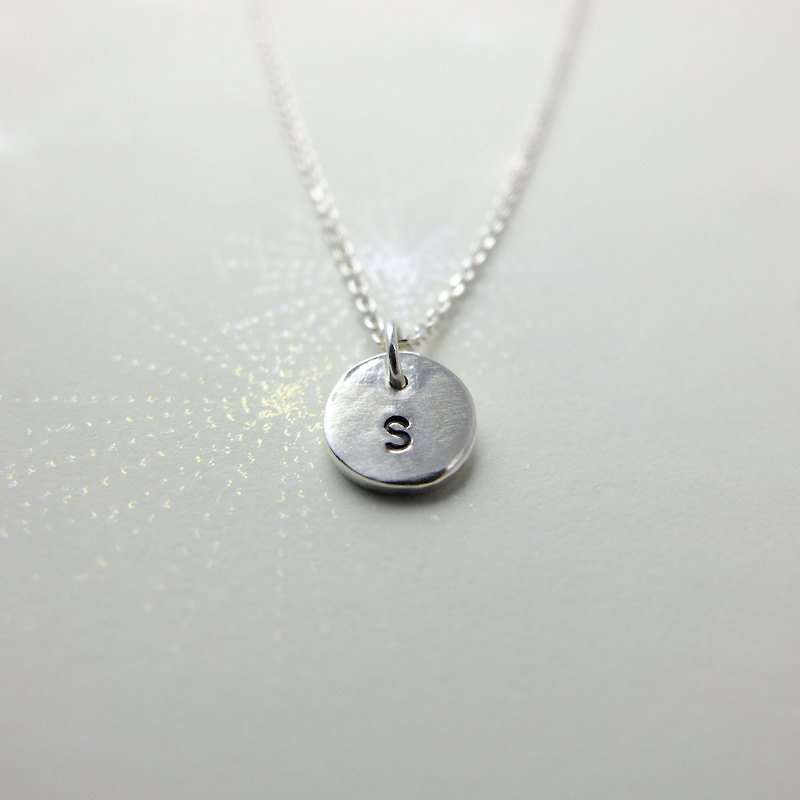 Knock-925 Sterling Silver-Customized Letter & Number Necklace - 7mm Round - Collar Necklaces - Other Metals White