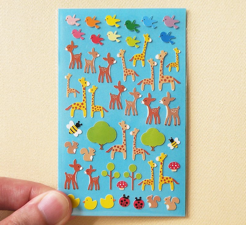 Giraffe & Deer Stickers - สติกเกอร์ - วัสดุกันนำ้ สีเหลือง