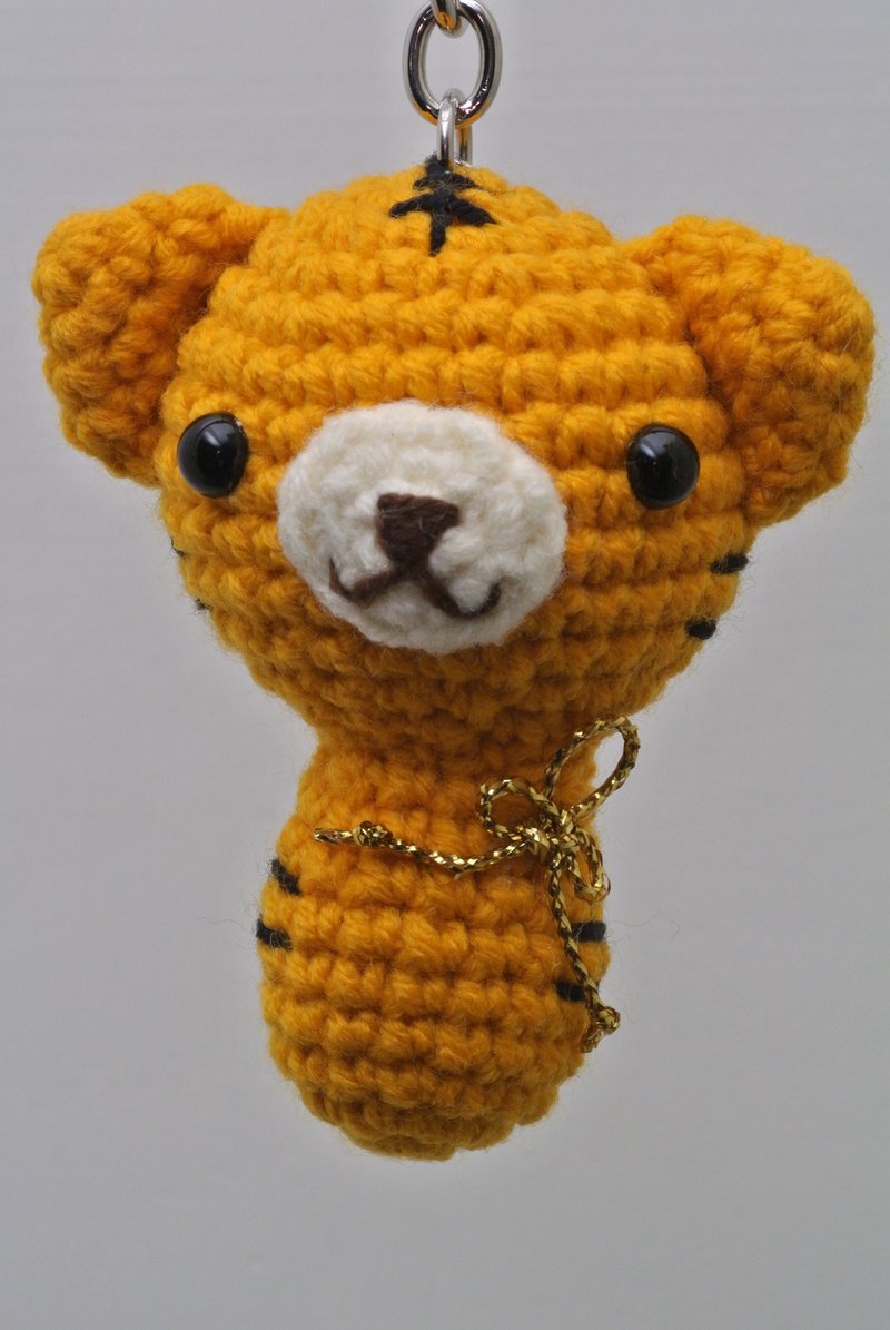 【Knitting】十二生肖系列-虎虎生風 - 鑰匙圈/鑰匙包 - 其他材質 黃色
